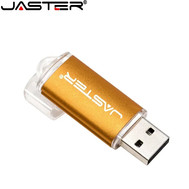 JASTER USB Flash Drives 64GB 32GB Metal 16GB USB 2.0 8GB Black 4GB Memory Stick Pendrive Free Custom Logo Business Gift Key Ring