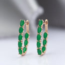 Kinel Hot Emerald Oval Cut Zircon Long Drop Earrings Natural Zircon With 585 Rose Gold Women Earrings Fashion Wedding Jewelry