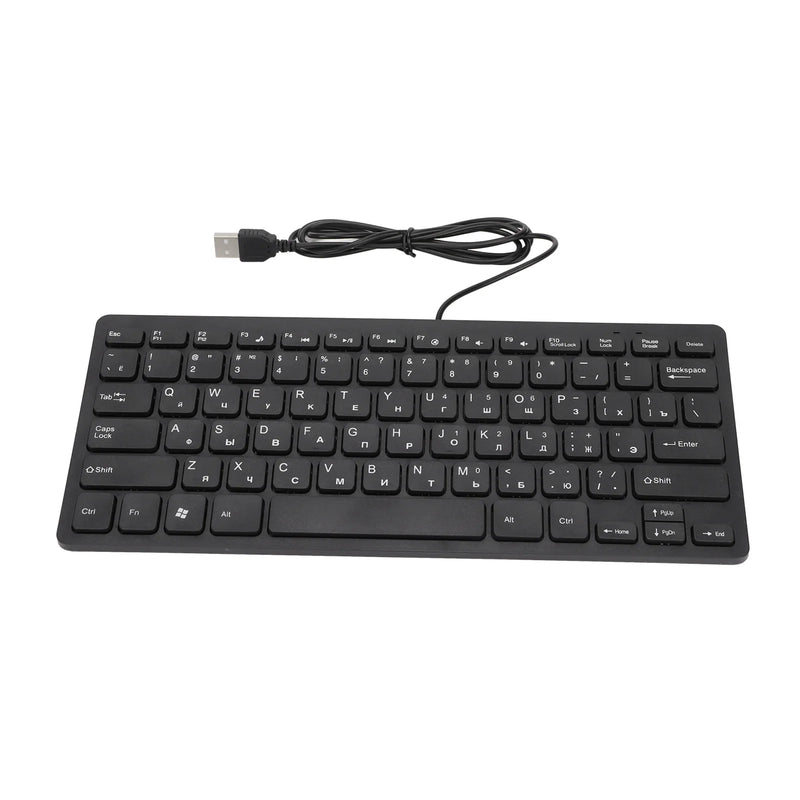 78 Keys German Russian French Keyboard  Thin USB Wired Desktop Computer Small Language Keyboard for Home PC Laptop