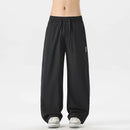 High Quality Summer Thin Men's Straight Tube Loose Ice Silk Wide Leg Casual Pants Breathable Jogging Fitness Baggy Casual Pants