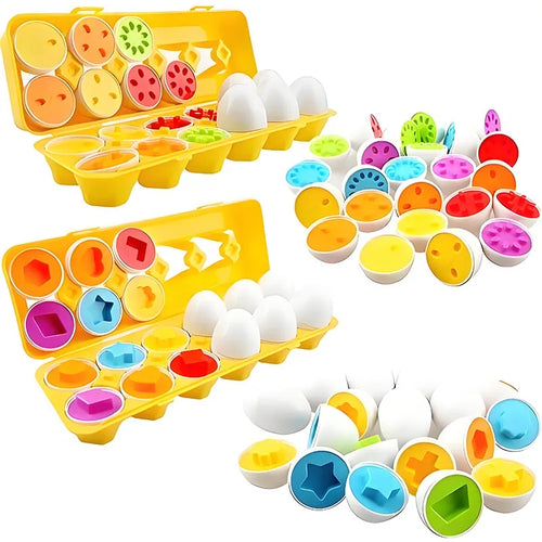 Montessori Educational Toys Smart Egg Shape Matching Easter Eggs Sorting Stacking Toy Games For Baby Kids Development 2 3 4 Year