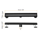 Offset Linear Shower Drain, Stainless Steel Shower Drain with Tile Insert Grate and Hair Strainer, Adjustable Leveling Feet