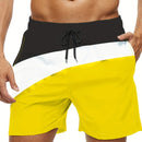 Trendy Color Block Pattern 3d Print Men Women Swim Trunks Quick Dry Drawstring Beach Shorts Men's Pants Swimwear Beach Short
