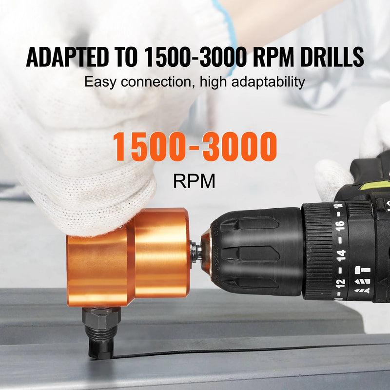 SucceBuy Double Head Sheet Metal Nibbler Cutter 360 Degree Metal Nibbler Drill Attachment with Extra Punch and Die Cutting Hole