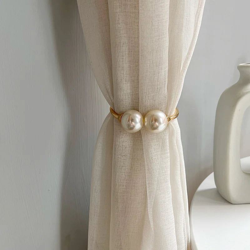 Curtain Decorative Strap Metal Pearl Curtain Buckle Home Decoration Accessories Modern Tiebacks For Curtains