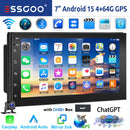 ESSGOO 7"/9"/10“ 2 DIN Android 14 4+64G Car Stereo Carplay Android Auto GPS Navi Bluetooth FM RDS Radio WIFI Touchscreen ChatGPT