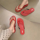 SUOJIALUN 2025 Summer New Brand Women Slipper Fashion Narrow Band Slip On Flip Flops Soft Flat Heel Outdoor Casual Dress Slides