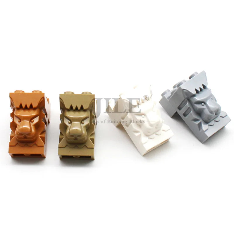 20pcs Building Blocks Brick Modified 2x3x3 with Cutout and Lion Head 30274 City Street View DIY Enlighten Compatible