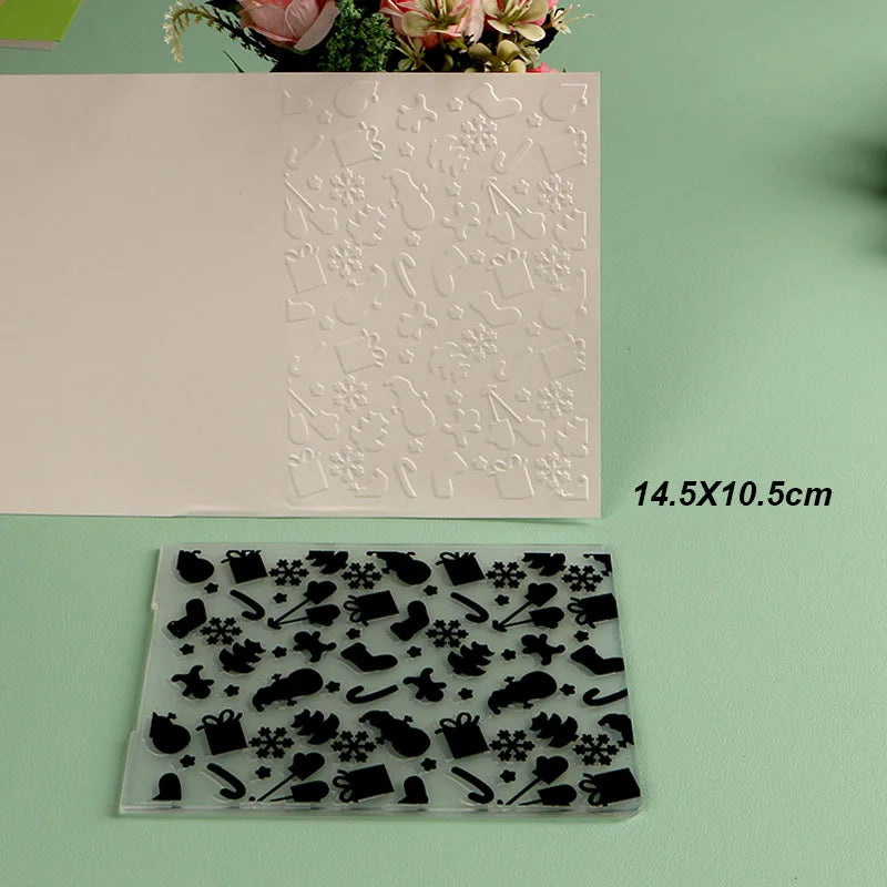 DUOFEN Crafts plastic embossing folder collection 2 paper embossing flower mold Christmas Birthday Easter day wedding