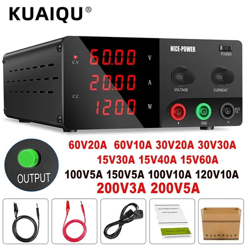 60V 20A 100V10A 200V 5A 30V30A Adjustable Regulated DC Power Supply High Power 450W-1200W Variable Voltage Current Regulator 15V