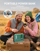 YESPER 2000A Starthilfegerät & Luftkompressor – 150PSI Reifenfüller, 12000mAh Powerbank, LED-Display, für 8L Benzin 6L Diesel