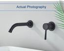 Black Basin Faucet Wall Mounted Gold 360° Rotating Bathroom Sink Faucets Embedded Hot Cold Water Mixer Tap Dual Hole Basin Crane
