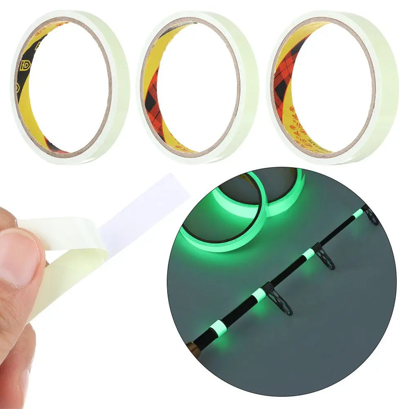 Green Luminous Tape Self Adhesive Glow In The Dark Stickers Stage Decorative Fluorescent Tape Warning Stickers Fishing Tool