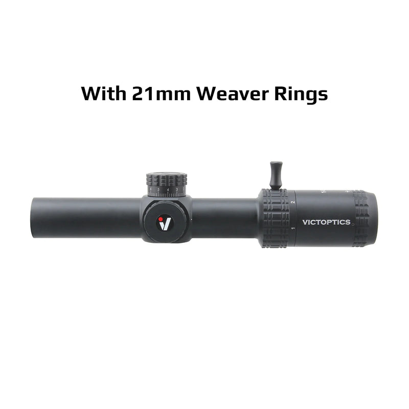 VictOptics S6 1-6x24i Riflescope | Fiber Reticle WithUltra Bright Dot | 6X Zoom & True 1x | 6Level Red Illum | Long Eye Relief