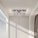 Voltsify Modern Fancy Crystal LED Flush Mount Ceiling Light Fixture for Living Room Bedroom