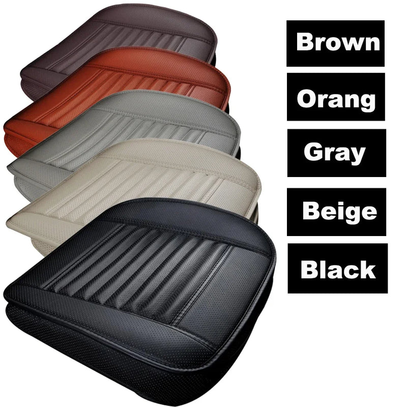 Edge Wrapping Comfortable Car Front Seat Covers Seat Protectors BLACK Seat Cushion Covers for Auto with PU Leather(Beige)