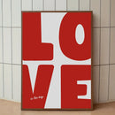 Chic Blue Red Love Canvas Prints Minimalist Valentine's Day Wall Art Poster for Modern Living Room and Home Decor Christmas Gift