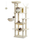 Large Cat Tree for Indoor Large Cats Tall Cat Tower for Fat Cats with Super Big Hammock, Cat Climbing Trees with Scratching Post