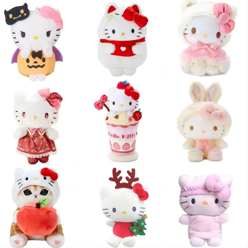 Sanrio Hello Kitty Plush Toys Hello Kitty Plushie Kawaii Accessories Stuff Doll Cute Keychain Room Decor for Birthday Gift