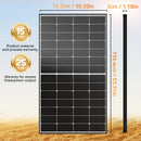 RVPOZWER 300W Solar Panel Monocrystalline 10BB N-Type 25% Efficiency for Off Grid Cabin Home Roof RV Trailer Boat Use