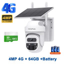 SHIWOJIA 12X Zoom 4G LTE Solar Security Camera 8MP Night Vision Dual-Lens Outdoor WiFi Solar Battery Camera PIR Human Detection