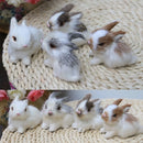 5CM Mini Realistic Cute White Plush Rabbits Fur Lifelike Animal Easter Bunny Simulation Model Birthday Gift Rabbit Toy
