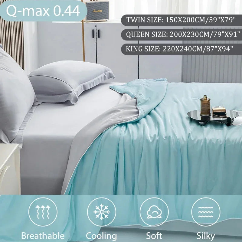 High Quality Cooling Blankets Smooth Air Condition Comforter Lightweight Summer Quilt with Double Side Cold  Cooling Fabric