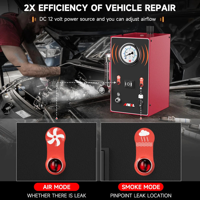 ANCEL S300 Car Smoke Leak Detector Turbo 12V Smoke Generator EVAP Pipe Leak Locator Analyzer for Motorcycle Car Diagnostic Tool