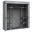 Hzuaneri Wardrobe, Fabric Wardrobe, 162 x 43 x 175 cm, Portable Wardrobe for Bedroom,3 Clothes Rails with Non-Woven Fabric Cover