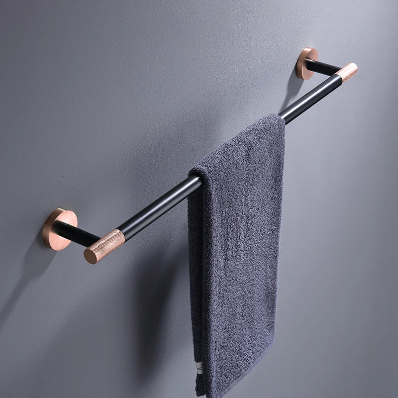 Rose Gold Black Coat Bath Towel Hook Paper Holder Towel Holder Toilet Brush Holder Bathroom Bathroom Hardware Accessories