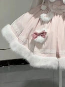 The Rabbit Hour | Lolita Two-Piece Slip Dress and Furry Hooded Cape Set