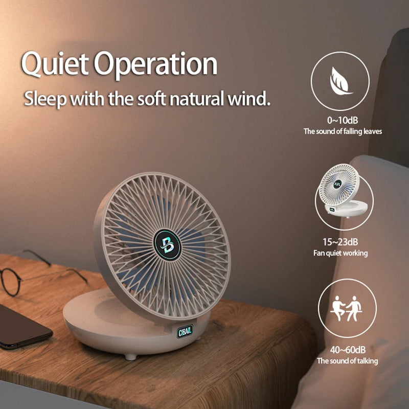 2024 Best Selling Rechargeable 90° Adjustable Desktop Fan Portable Air Conditioner Wall Mounted Fan Foldable for Home Office