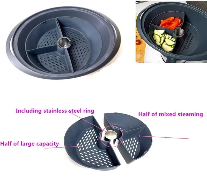 Cooking Chamber Divider Tray Pan Non Stick Food Grade Silicone 304 Stainless Steel for Vorwerk Thermomix TM5 TM6 TM31
