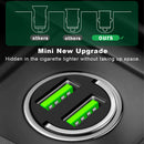 200W Dual-Port Mini USB Auto-Ladegerät Super Fast Charging Zigarettenanzünder 12-24V Aluminiumlegierung Telefon-Ladeadapter