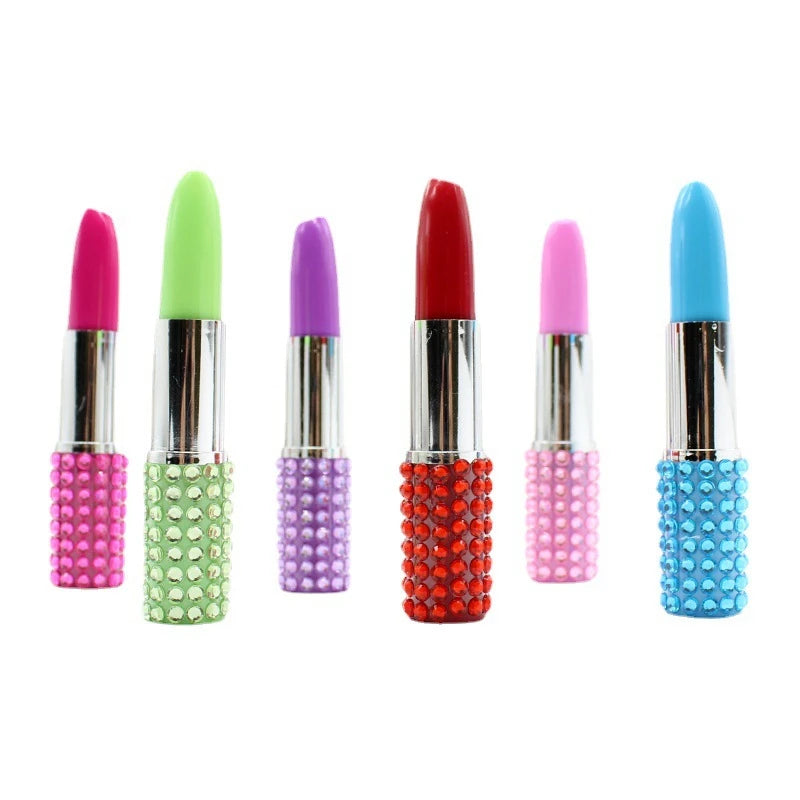 20pcs  Lipstick Ball point Pen With Rhinestones Creative Stationery Good For Women Girl Oiffce Supplies