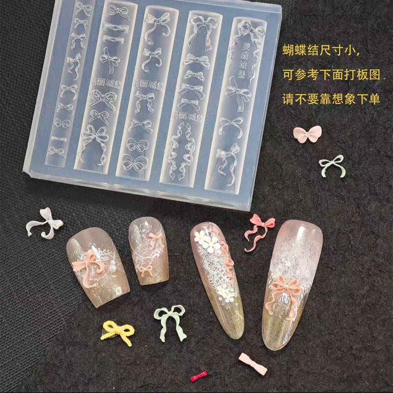 1Pc Cream Skirt Lace Heart  3D Acrylic Mold Nail Art Decorations  DIY Design Silicone Decorated  Nail Art Templates Nails  Mold