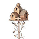Vogelhaus-Gartenstecker aus Metall Vogelhaus mit Stange Vogelhäuser für draußen mit Stange zur Dekoration von Gärten und Höfen im Freien