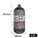 TUXING 4500PSI 300Bar 2.5L Carbon Fiber Cylinder High Pressure Diving Tank HPA Bottle for Scuba Diving Thread M18*1.5