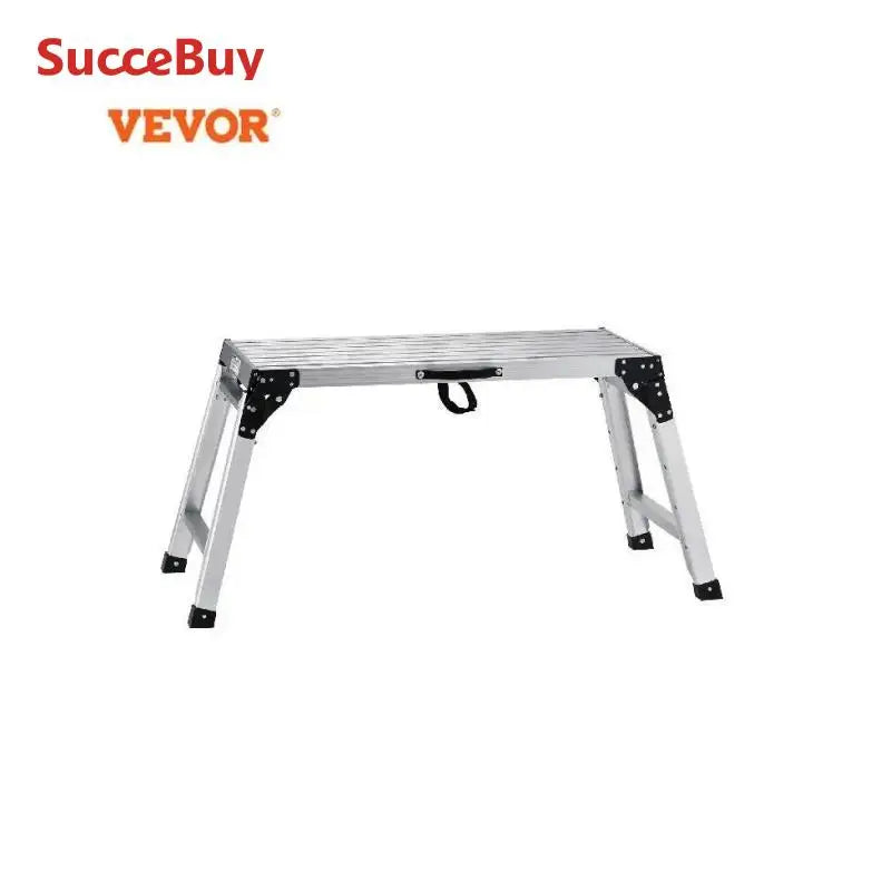 SucceBuy 330lbs Work Platform Adjustable Folding Aluminum Drywall Ladder Non-Slip Work Bench w/ Portable Handle
