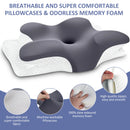 Ergonomic Butterfly Memory Foam Pillow Cooling Ice Silk Contour Cervical Support Pillow Orthopedic Neck Pain Relief Massage Bed Pillow Deep Sleep