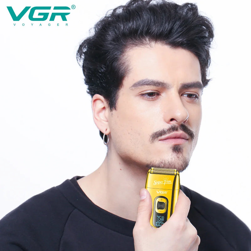 VGR Hair Shaver For Men Beard Electric Razor Professional Beard Trimmer Rechargeable Shaving Machine Barber Shaver For Men V-332