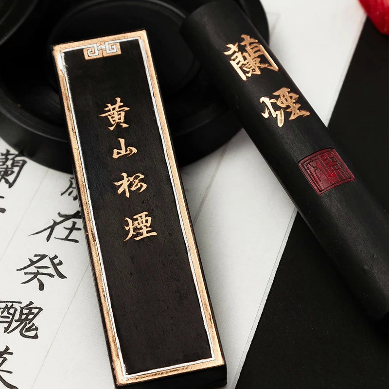 Chinese Calligraphy Ink Stone Handmade Inkstone Ink Block Ink Painting Stick Chinese Painting Calligraphy Tools Pine Smoke Ink