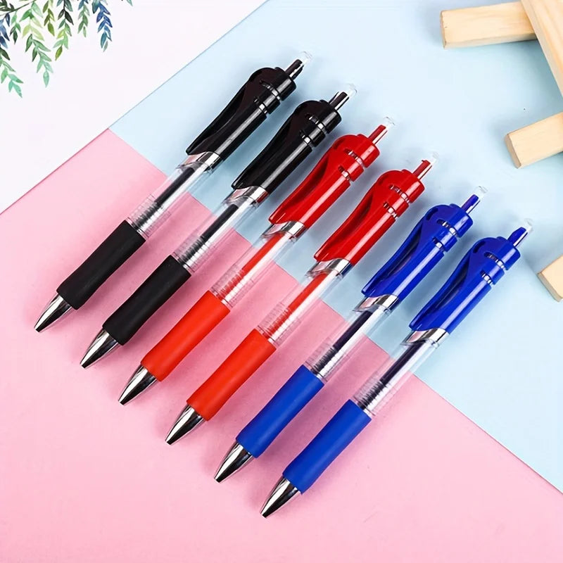 8pcs/set 0.5mm Retractable Gel Pen,Black, Red,Blue Ink Kawaii Ballpoint Pen for Writing,Office and School Supplies Stationery