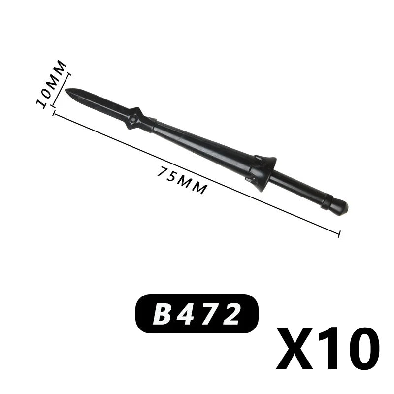 Medieval MOC Weapon Figure Accessories Building Blocks Soldiers Sword Shield Bow Arrow Trident Hammer Axe Spear Brick Kid Toy