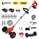 Conentool 24V Akku Rasentrimmer - Rasenmäher Gartentrimmer mit 2 * 2000mAh Akkus und 15 Klingen, Grasschneider