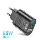 USLION AU EU US UK Plug 65W GaN Charger Tablet Laptop Fast Charger USB Type C Quick Charger Mobile Phone Charger For iPhone POCO