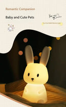 LED Night Light Silicone Rabbit Touch Sensor Lamp Cute Animal Light Bedroom Decor Gift for Kid Baby Child Table Lamp Home Decor