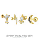 CANNER 1PC Echte 925 Silber Ohrstecker Kleine Zirkon Ohrringe für Frauen Ohrknorpel Lippenpiercing Körperschmuck Hochzeitsgeschenke