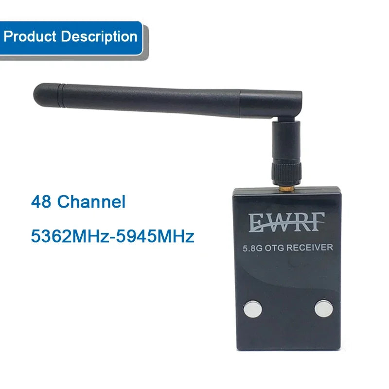 New Version EWRF Ready To Use 5.8G 48CH 720*480 FPV UVC Receiver Video Downlink OTG VR Android Phone for FPV AV Monitor