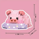 Pig Animal Mini Cute Building Block Set Cow Kawail Model for Girls and Boys Toys Kit Gifts for Adults and Kids